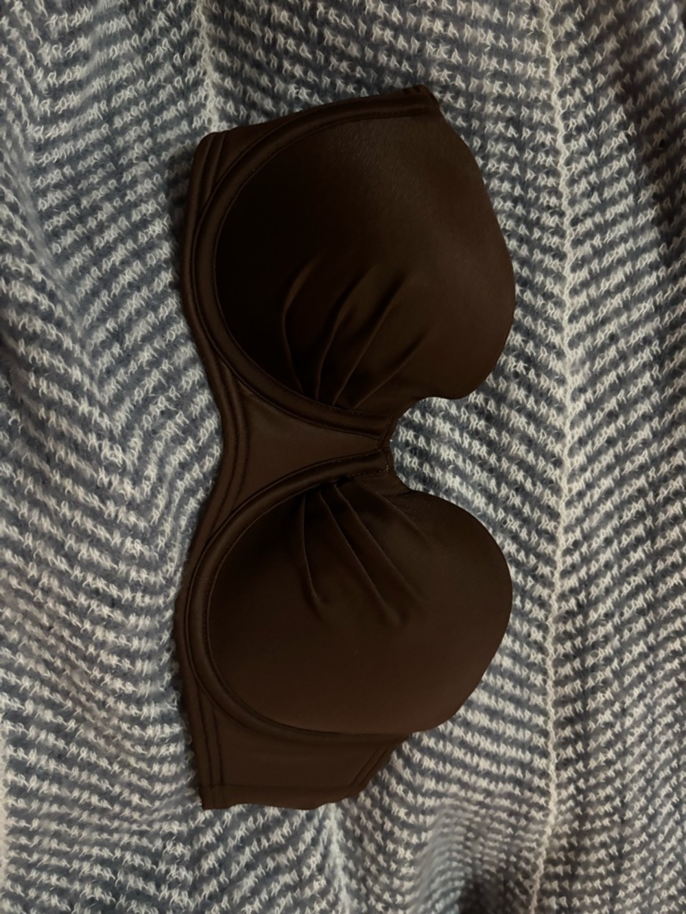 Strapless Brown Swimsuit Bra Top
